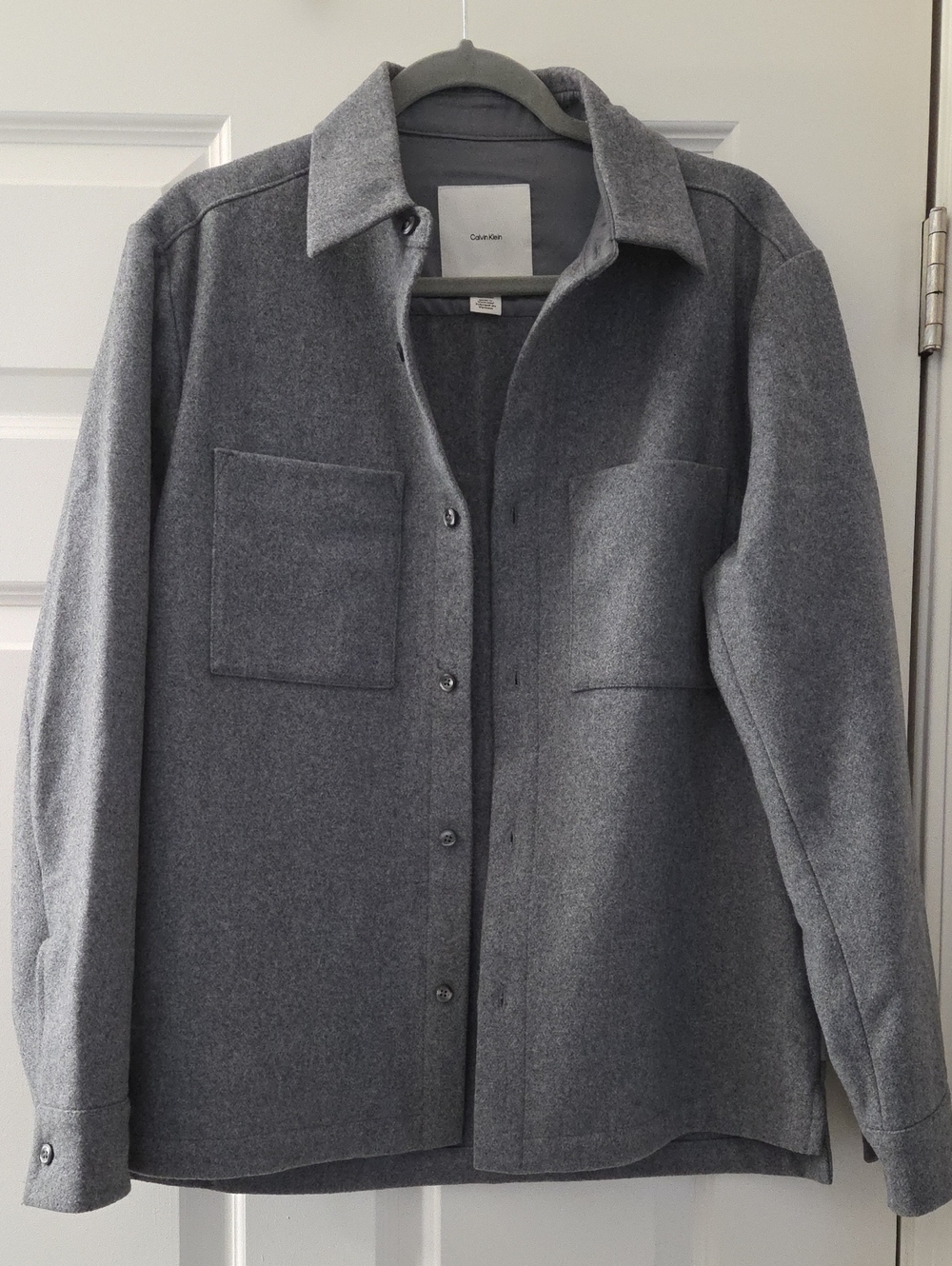 Calvin Klein Gray Button-Front Utility Shacket